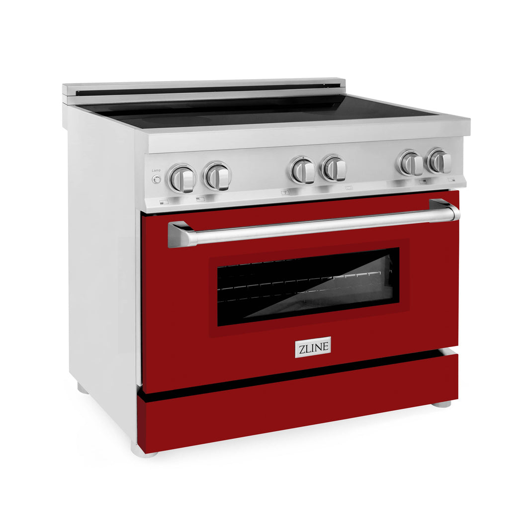 ZLINE 36-Inch 4.6 cu. ft. Induction Range with a 4 Element Stove and Electric Oven in Red Gloss (RAIND-RG-36)