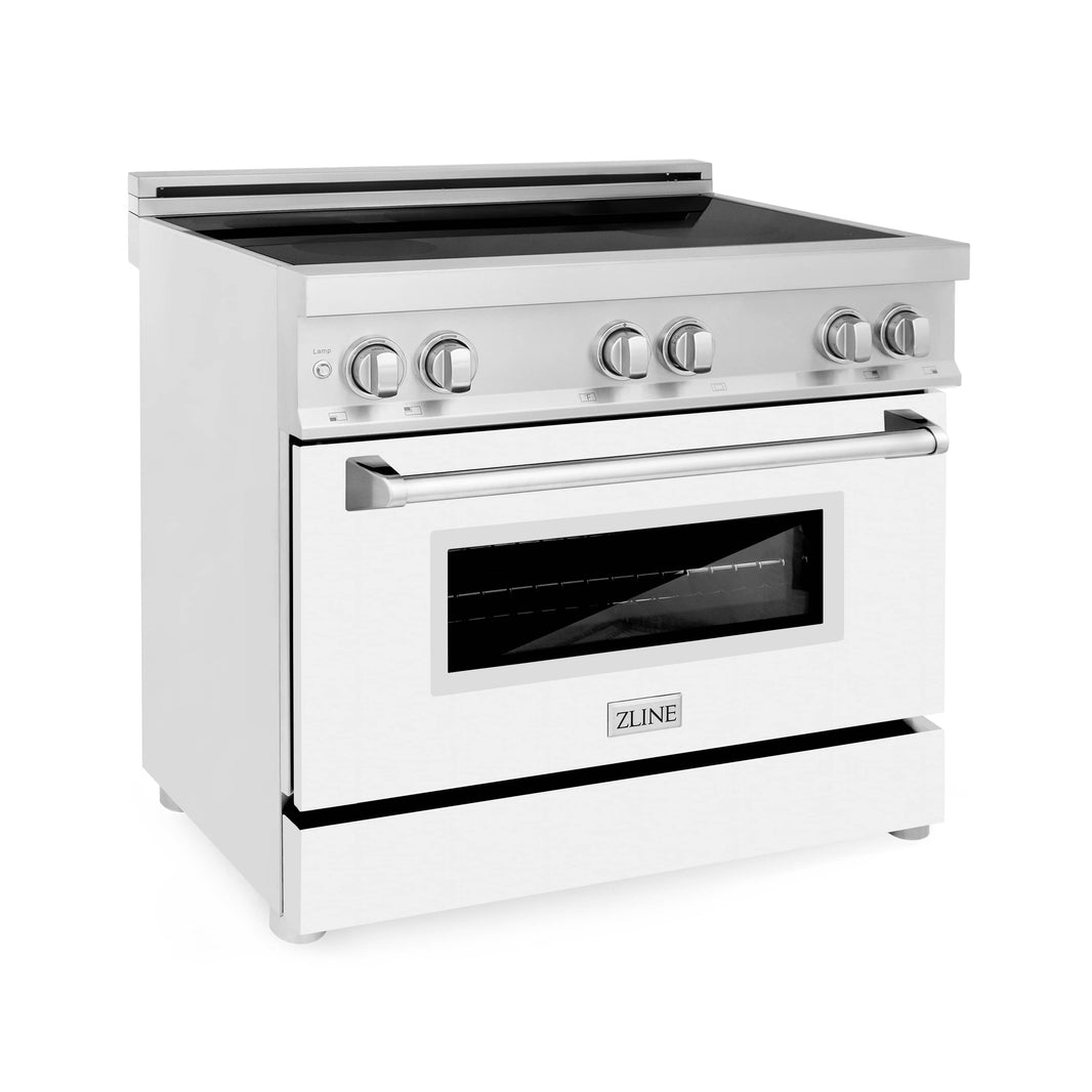 ZLINE 36-Inch 4.6 cu. ft. Induction Range with a 4 Element Stove and Electric Oven in White Matte (RAIND-WM-36)