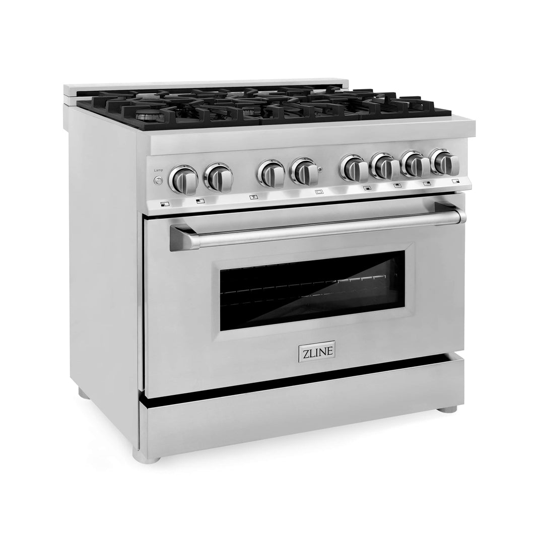 ZLINE 36-Inch Stainless Steel 4.6 cu.ft. - Gas Burner and 220v Electric Oven Range (RA36)