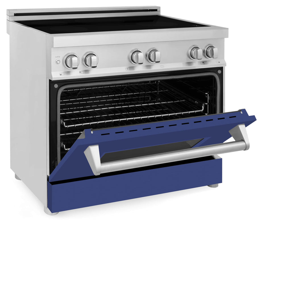 ZLINE 36-Inch 4.6 cu. ft. Induction Range with a 4 Element Stove and Electric Oven in Blue Matte (RAIND-BM-36)