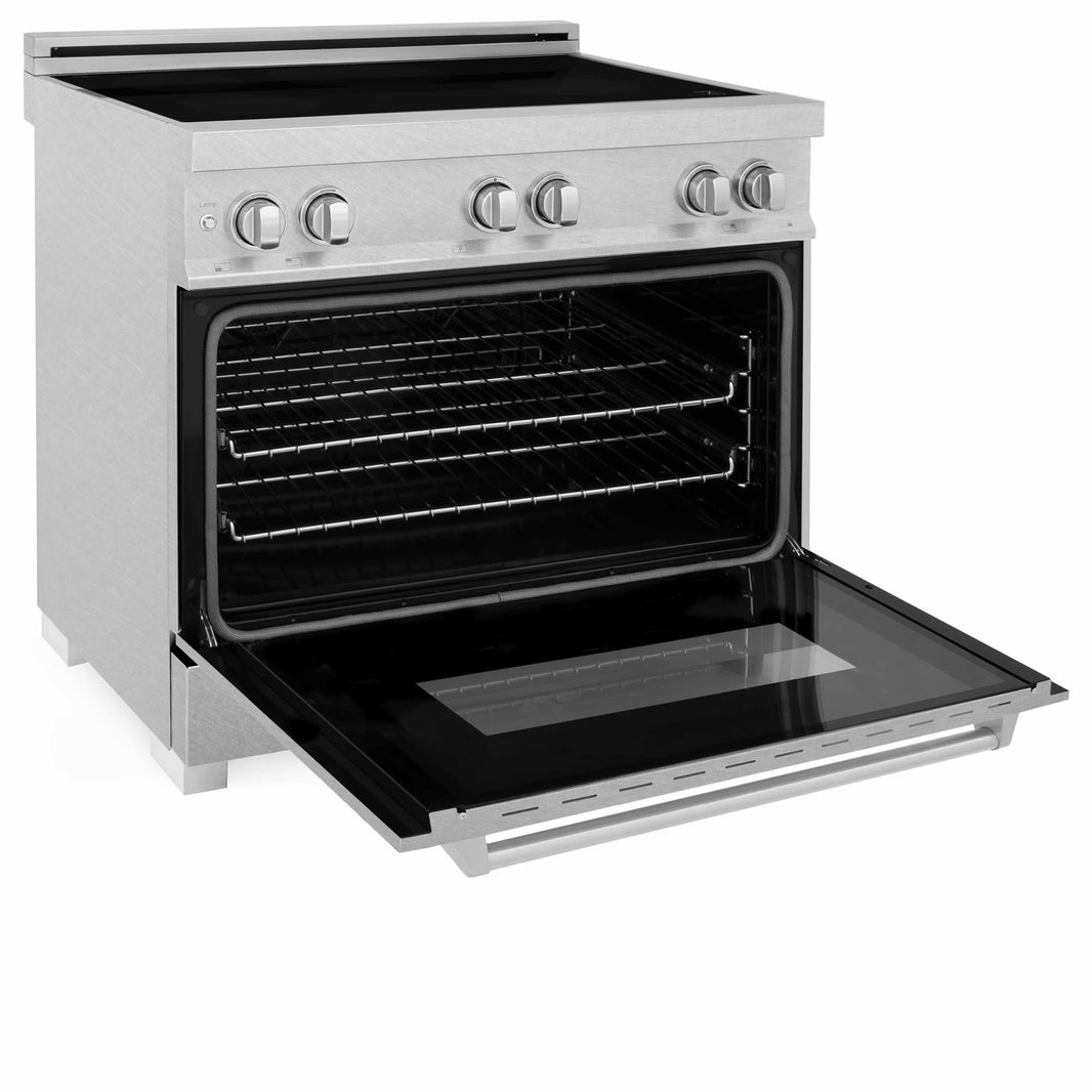 ZLINE 36-Inch 4.6 cu. ft. Induction Range with a 4 Element Stove and Electric Oven in DuraSnow Stainless Steel (RAINDS-SN-36)