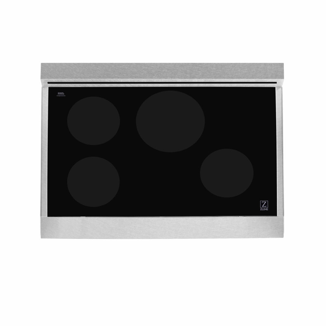 ZLINE 36-Inch 4.6 cu. ft. Induction Range with a 4 Element Stove and Electric Oven in DuraSnow Stainless Steel with Black Matte Door (RAINDS-BLM-36)