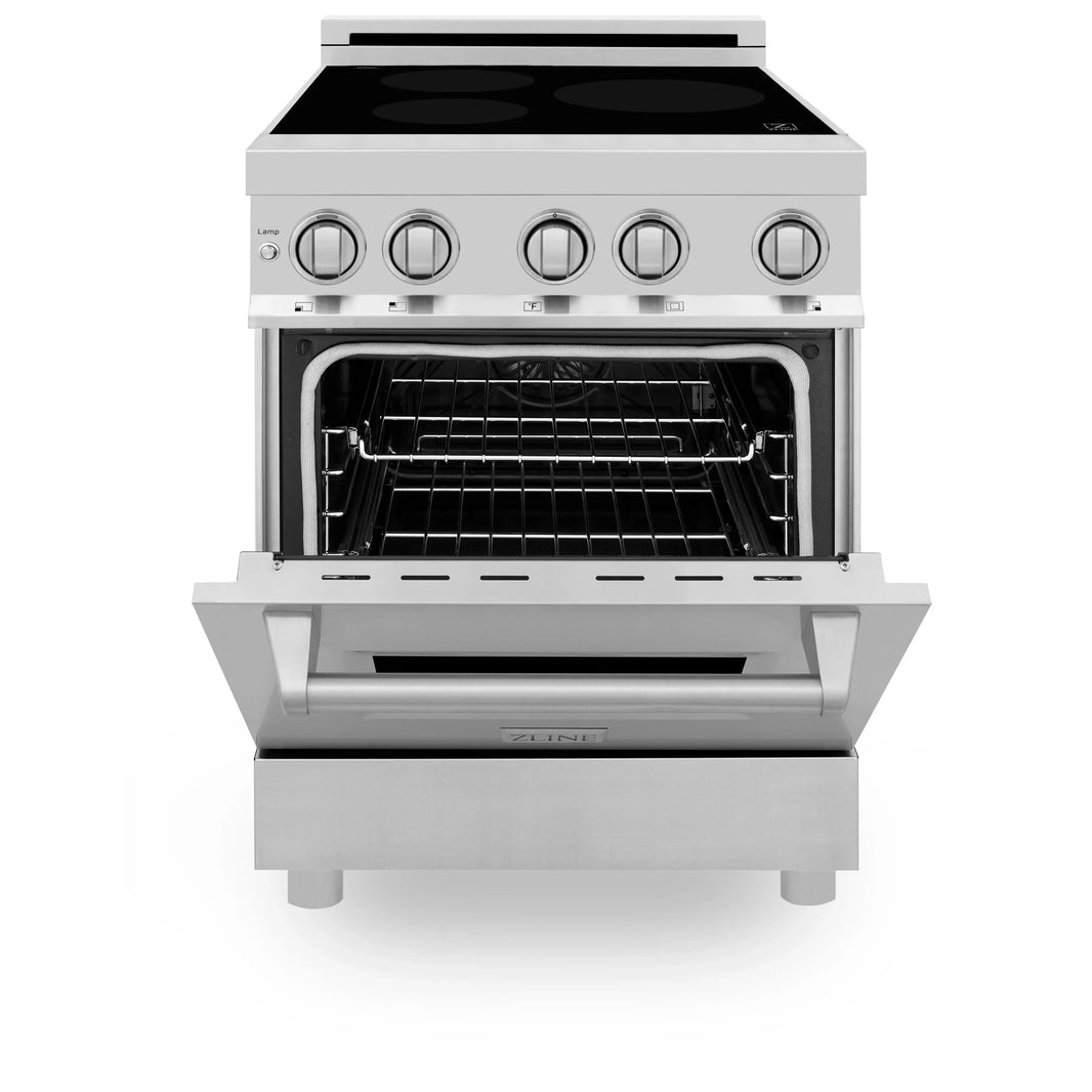 ZLINE 24-Inch 2.8 cu. ft. Induction Range with a 3 Element Stove and Electric Oven in Stainless Steel (RAIND-24)