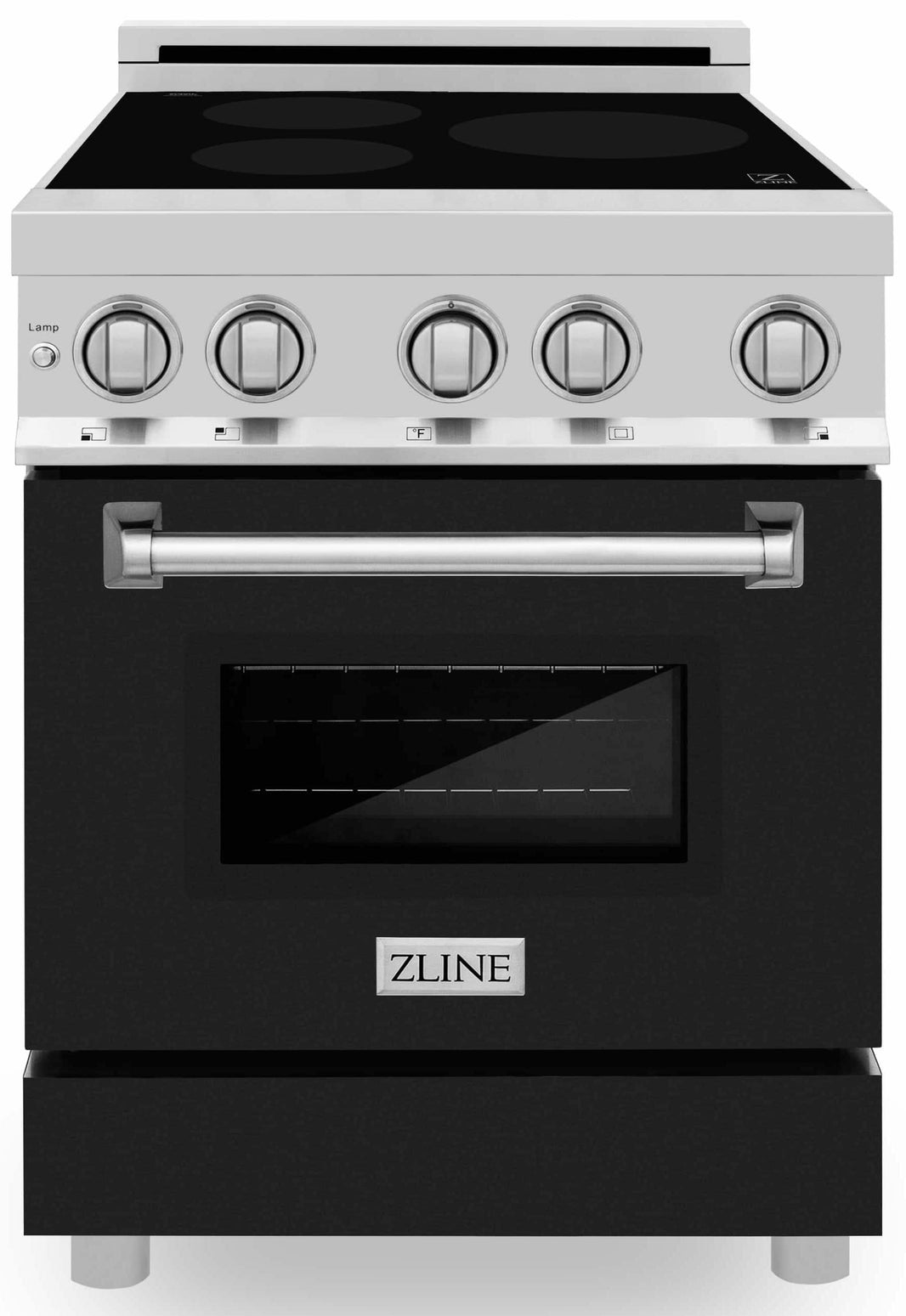 ZLINE 24-Inch 2.8 cu. ft. Induction Range with a 3 Element Stove and Electric Oven in Stainless Steel with Black Matte Door (RAIND-BLM-24)