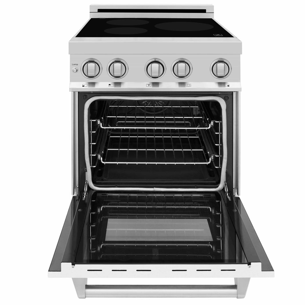 ZLINE 24-Inch 2.8 cu. ft. Induction Range with a 3 Element Stove and Electric Oven in White Matte (RAIND-WM-24)