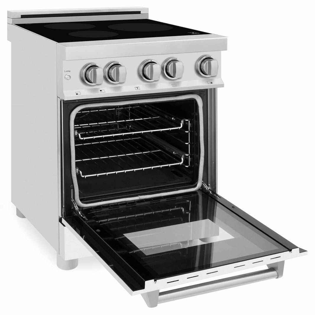 ZLINE 24-Inch 2.8 cu. ft. Induction Range with a 3 Element Stove and Electric Oven in White Matte (RAIND-WM-24)