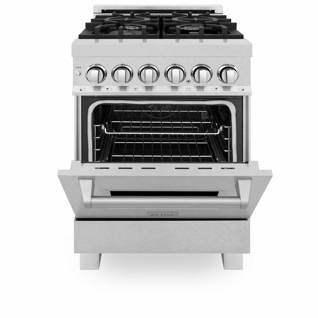 ZLINE 24-Inch Professional Dual Fuel Range in DuraSnow Stainless Steel (RAS-SN-24)