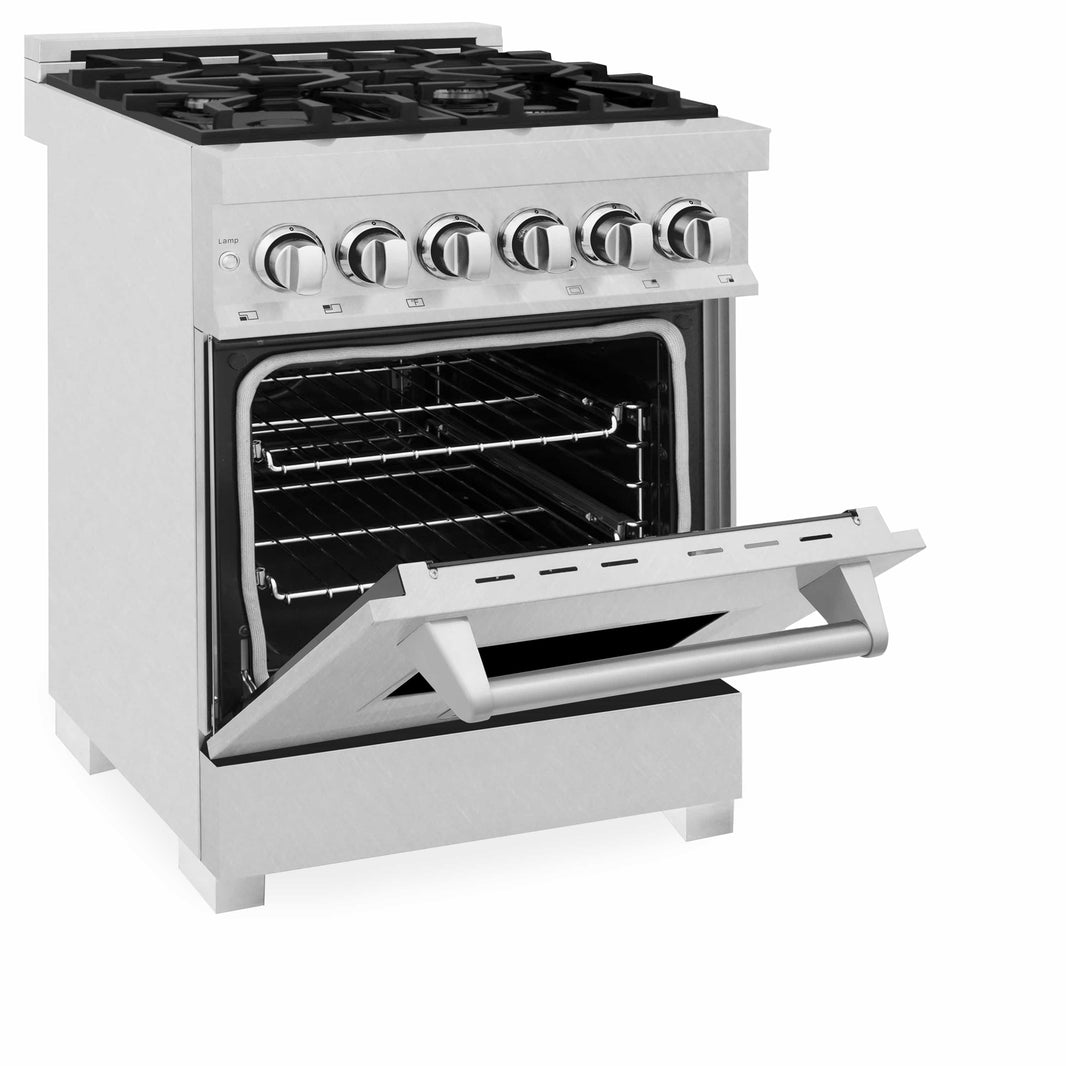 ZLINE 24-Inch Professional Dual Fuel Range in DuraSnow Stainless Steel (RAS-SN-24)