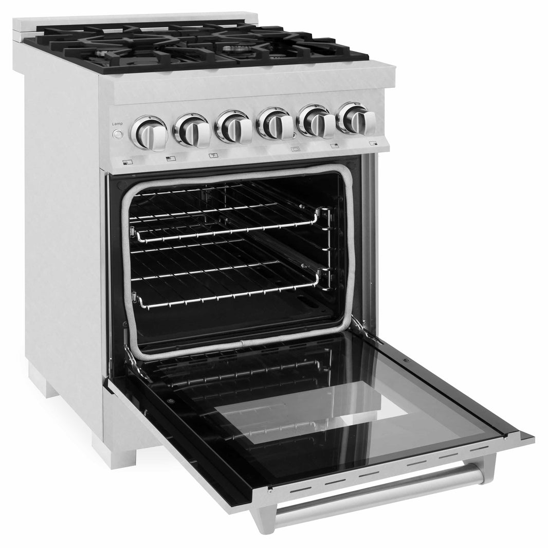 ZLINE 24-Inch Professional Dual Fuel Range in DuraSnow Stainless Steel (RAS-SN-24)