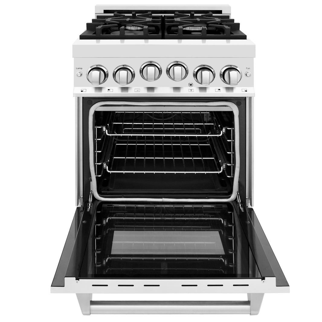 ZLINE 24-Inch Gas Range with 2.8 cu. ft. Gas Oven and Gas Cooktop with Griddle in Stainless Steel (RG-GR-24)