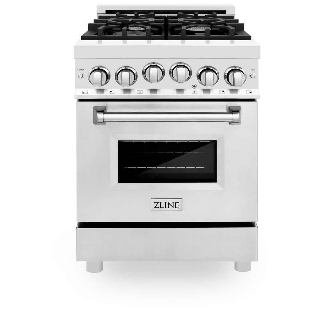 ZLINE 24-Inch Gas Range with 2.8 cu. ft. Gas Oven and Gas Cooktop with Griddle in Stainless Steel (RG-GR-24)