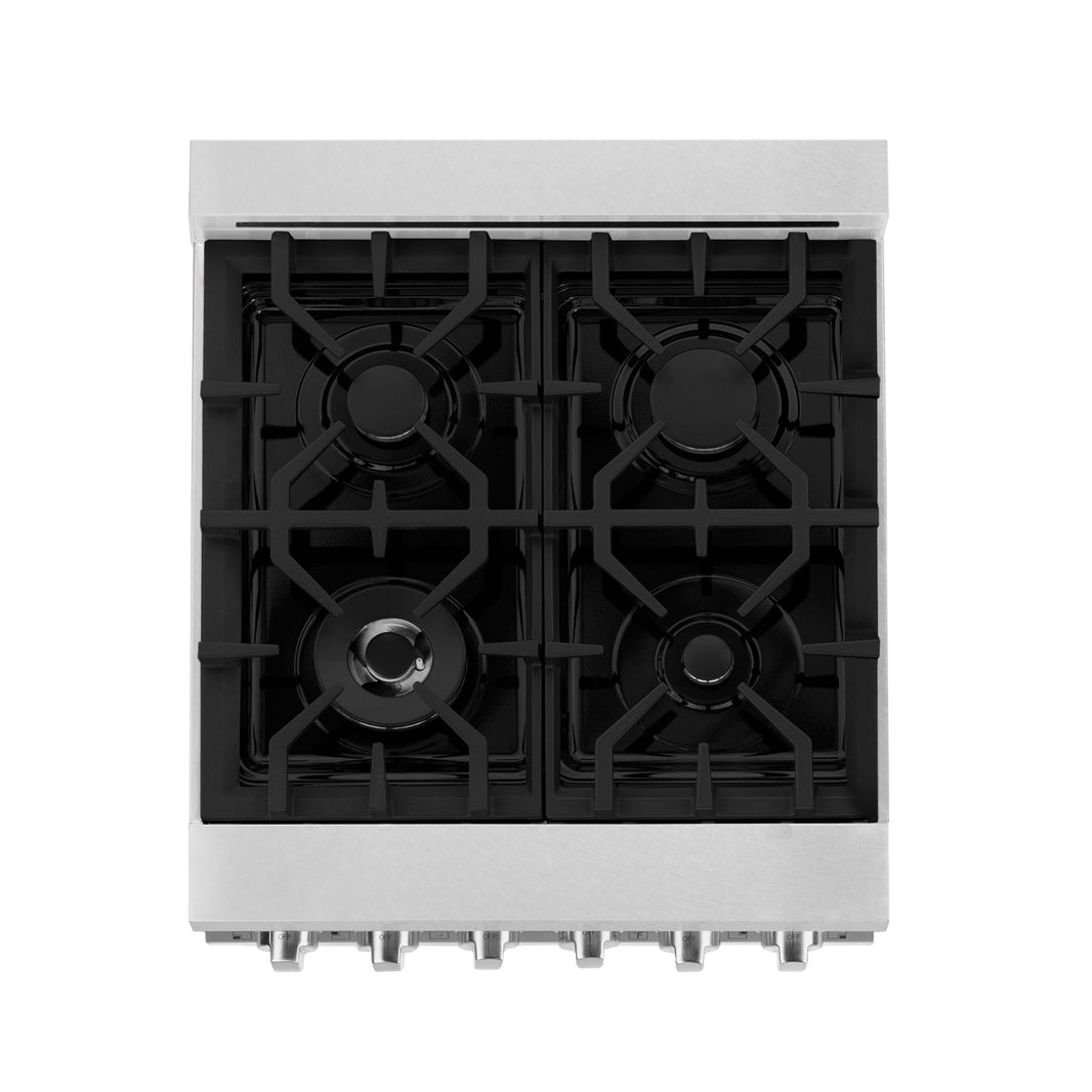 ZLINE 24-Inch Gas Range with 2.8 cu. ft. Gas Oven and Gas Cooktop with Griddle in Fingerprint Resistant Stainless Steel (RGS-SN-GR-24)