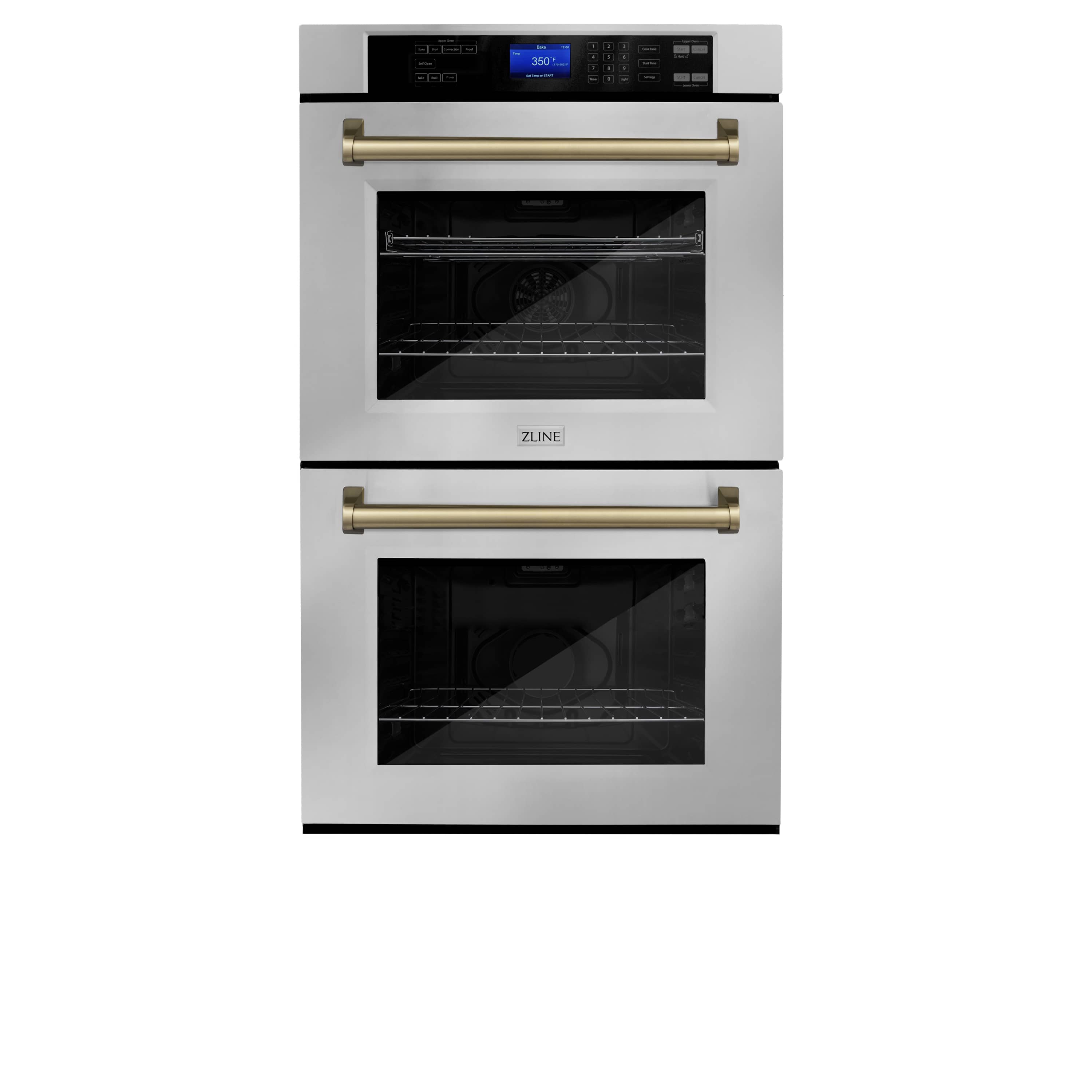 ZLINE 30" Autograph Edition Double Wall Oven with Self Clean and True Convection in Stainless Steel and Champagne Bronze (AWDZ-30-CB)