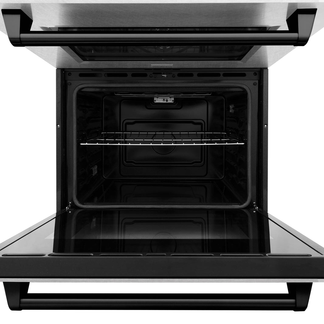 ZLINE 30" Autograph Edition Double Wall Oven with Self Clean and True Convection in DuraSnow® Stainless Steel and Matte Black (AWDSZ-30-MB)