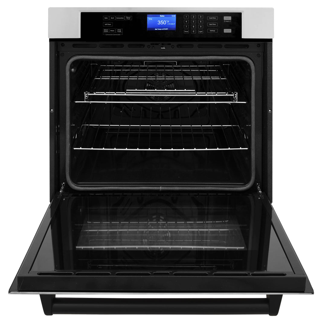 ZLINE 30" Autograph Edition Single Wall Oven with Self Clean and True Convection in Stainless Steel and Matte Black (AWSZ-30-MB)