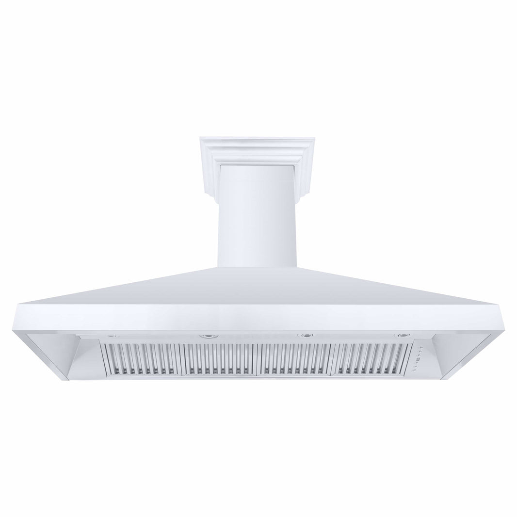 ZLINE 60-Inch Professional Convertible Vent Wall Mount Range Hood in Stainless Steel with Crown Molding (597CRN-60)