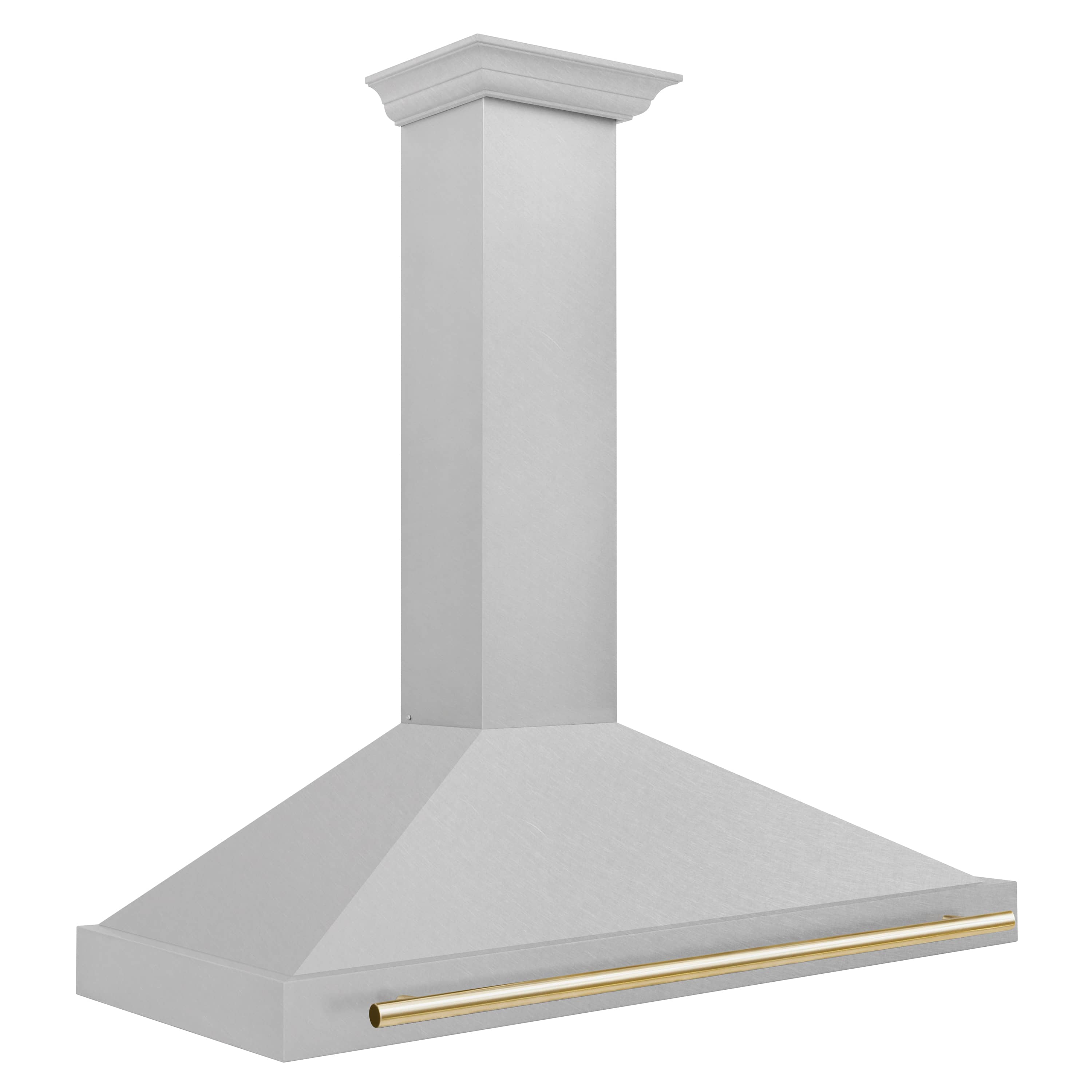 ZLINE 48-Inch Autograph Edition Wall Mounted Range Hood in DuraSnow® Stainless Steel with Gold Handle (KB4SNZ-48-G)