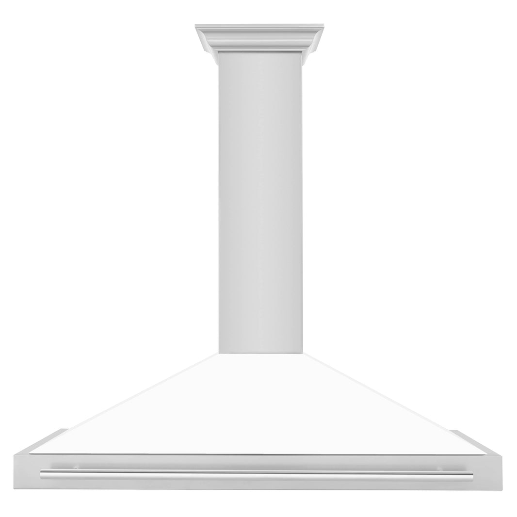 ZLINE 48-Inch Wall Mounted Range Hood in Stainless Steel with White Matte Shell and Stainless Steel Handle (KB4STX-WM-48)