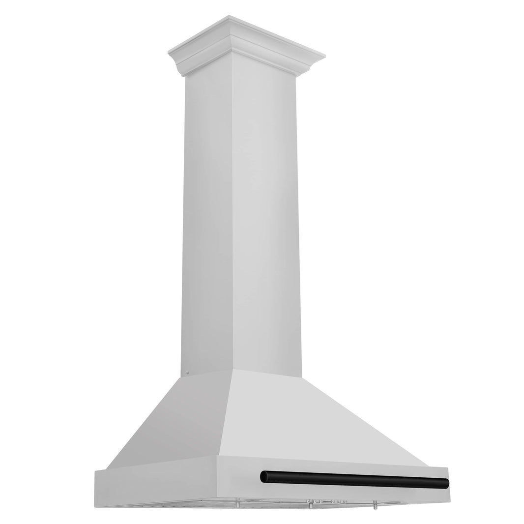 ZLINE 30-Inch Autograph Edition Wall Mounted Range Hood in Stainless Steel with Matte Black Accents (KB4STZ-30-MB)