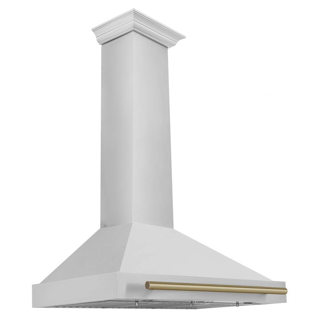 ZLINE 36-Inch Autograph Edition Wall Mounted Range Hood in Stainless Steel with Champagne Bronze Accents (KB4STZ-36-CB)