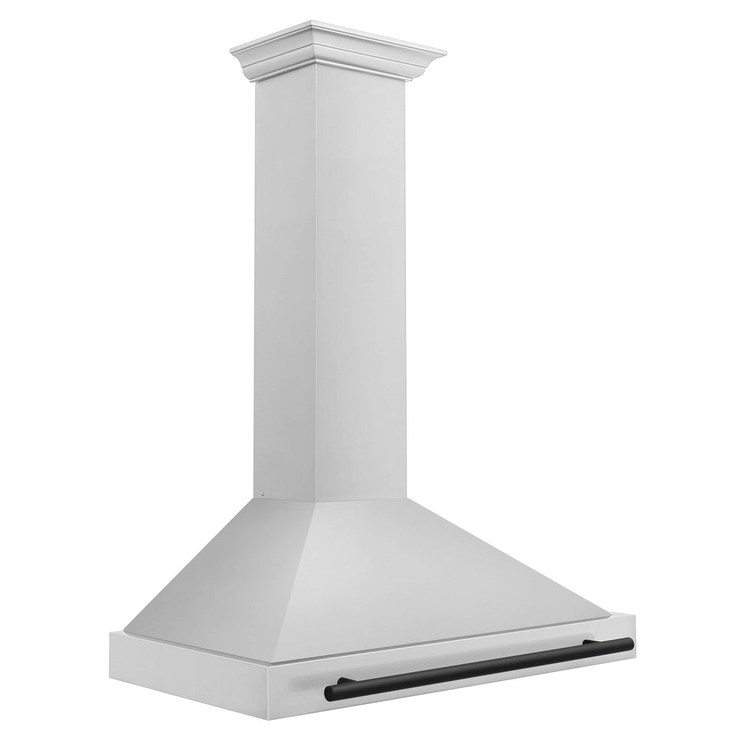 ZLINE 36-Inch Autograph Edition Wall Mounted Range Hood in Stainless Steel with Matte Black Accents (KB4STZ-36-MB)