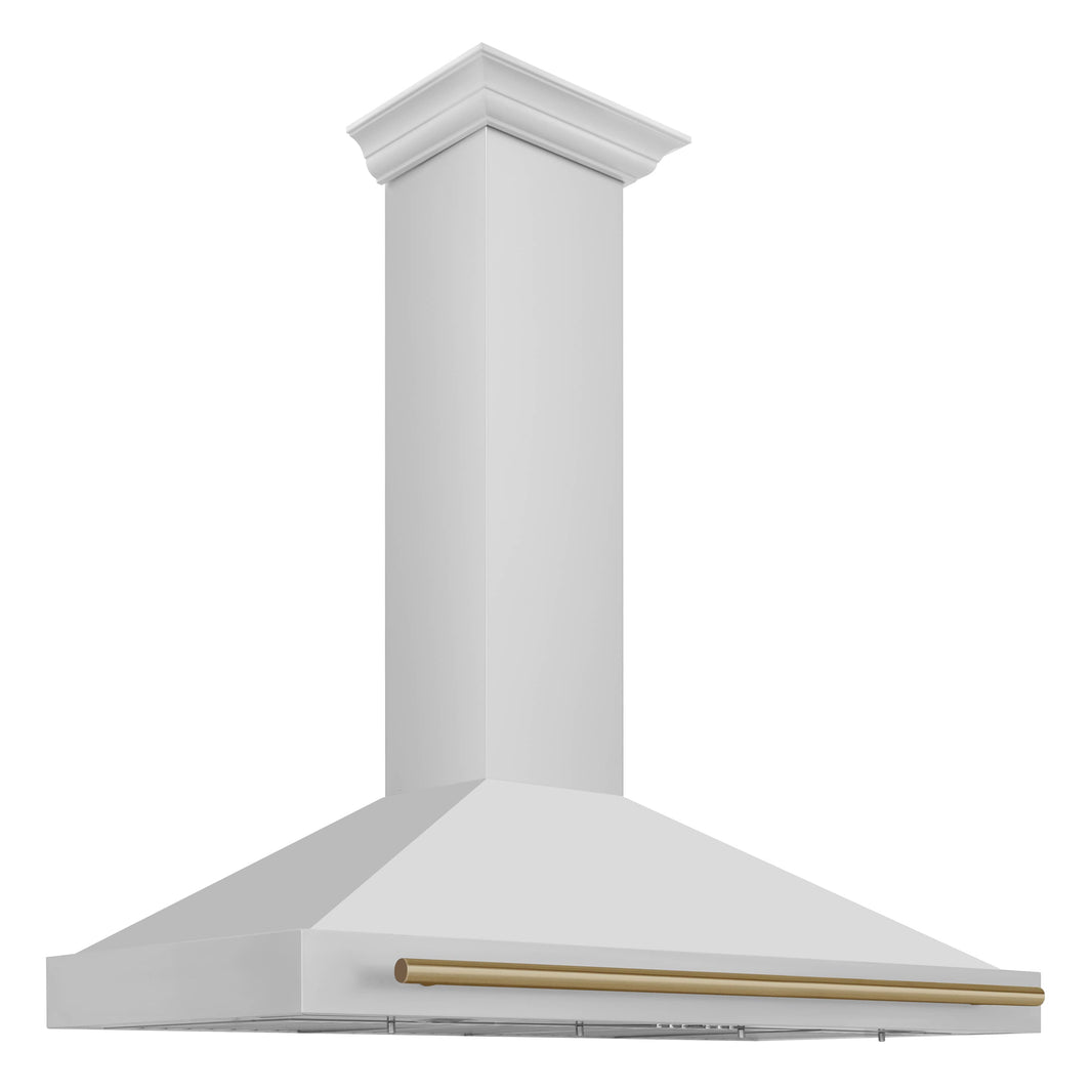 ZLINE 48-Inch Autograph Edition Wall Mounted Range Hood in Stainless Steel with Champagne Bronze Accents (KB4STZ-48-CB)