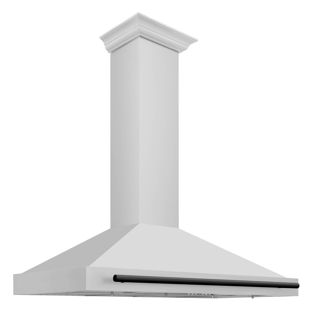 ZLINE 48-Inch Autograph Edition Wall Mounted Range Hood in Stainless Steel with Matte Black Accents (KB4STZ-48-MB)