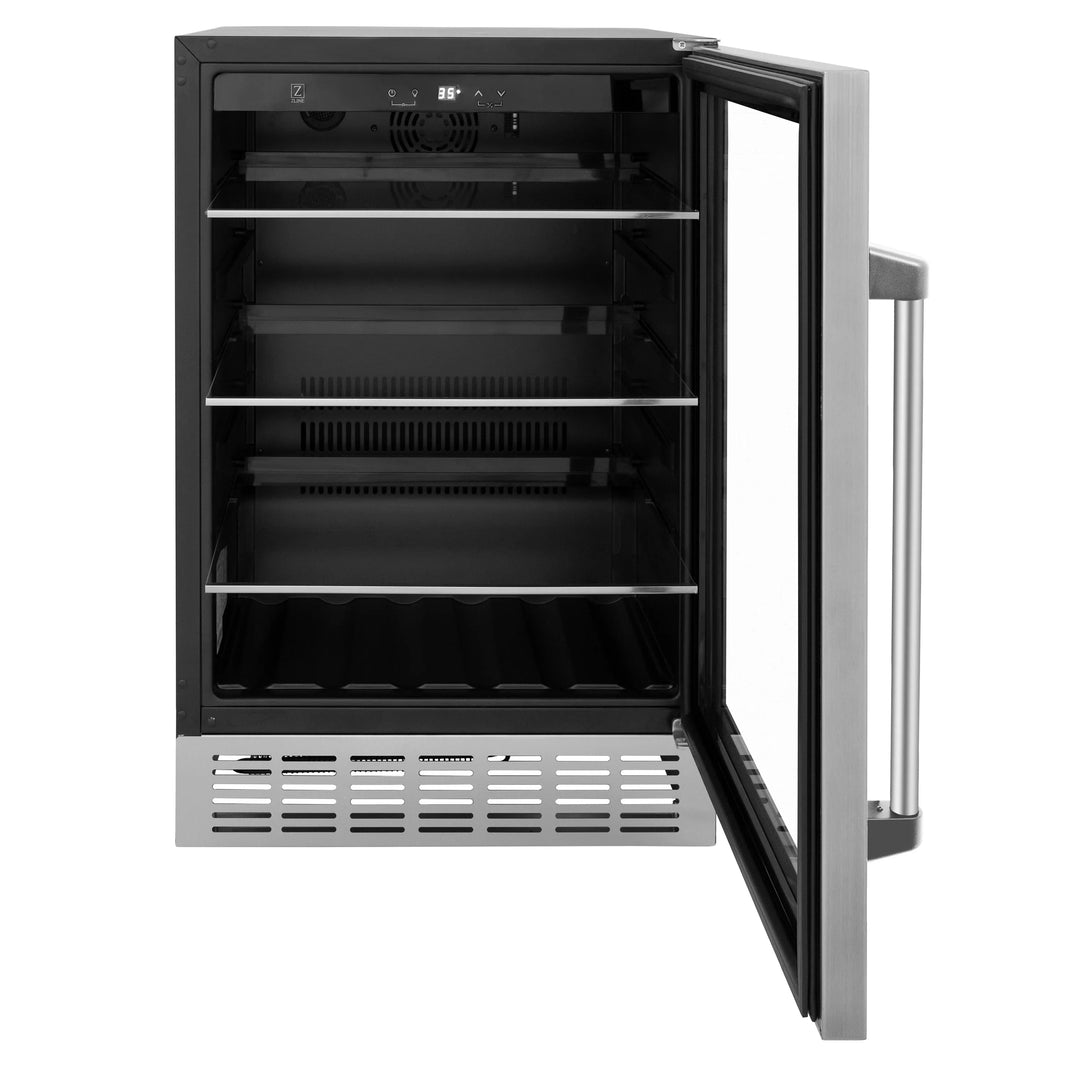 ZLINE 24-Inch Monument 154 Can Beverage Fridge in Stainless Steel (RBV-US-24)