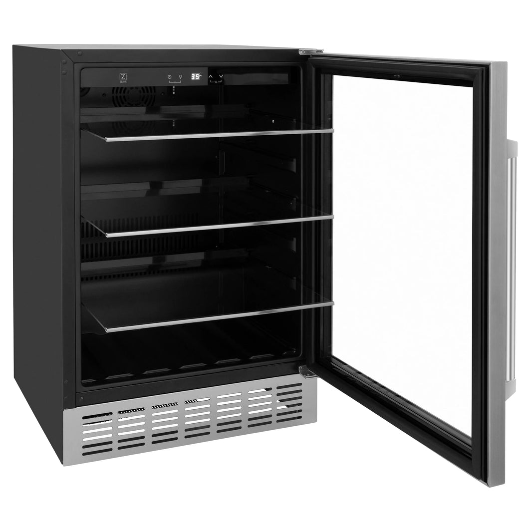 ZLINE 24-Inch Monument 154 Can Beverage Fridge in Stainless Steel (RBV-US-24)