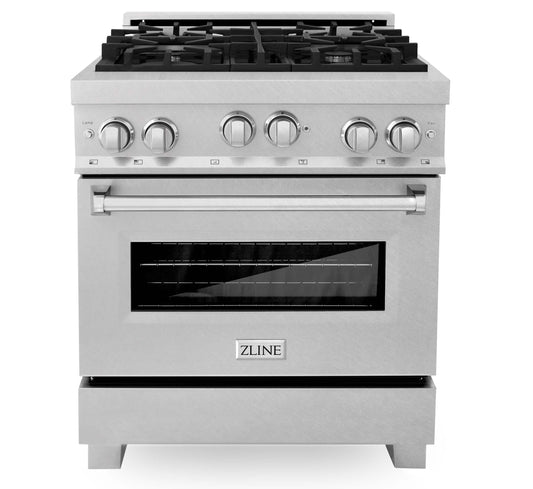 ZLINE 30" Professional 4.0 Cu. Ft. 4 Gas On Gas Range In DuraSnow Stainless Steel (RGS-SN-30)