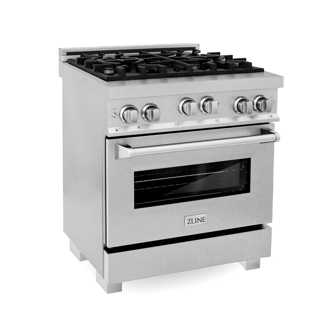 ZLINE 30" Professional 4.0 Cu. Ft. 4 Gas On Gas Range In DuraSnow Stainless Steel (RGS-SN-30)