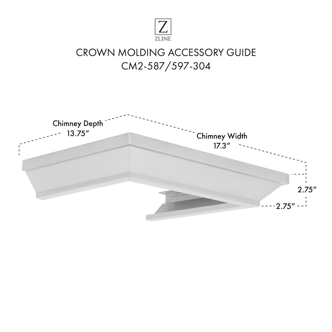 ZLINE Crown Molding Profile 2 for Wall Mount Range Hood (CM2-597i-304)