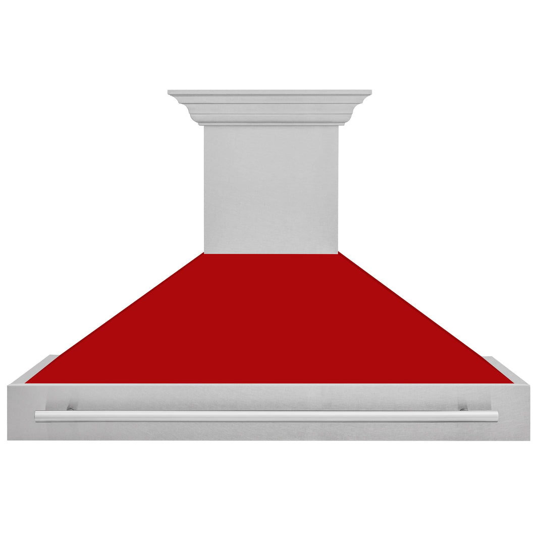 ZLINE 48-Inch Wall Mount Range Hood in DuraSnow Stainless with Red Matte Shell (8654SNX-RM-48)