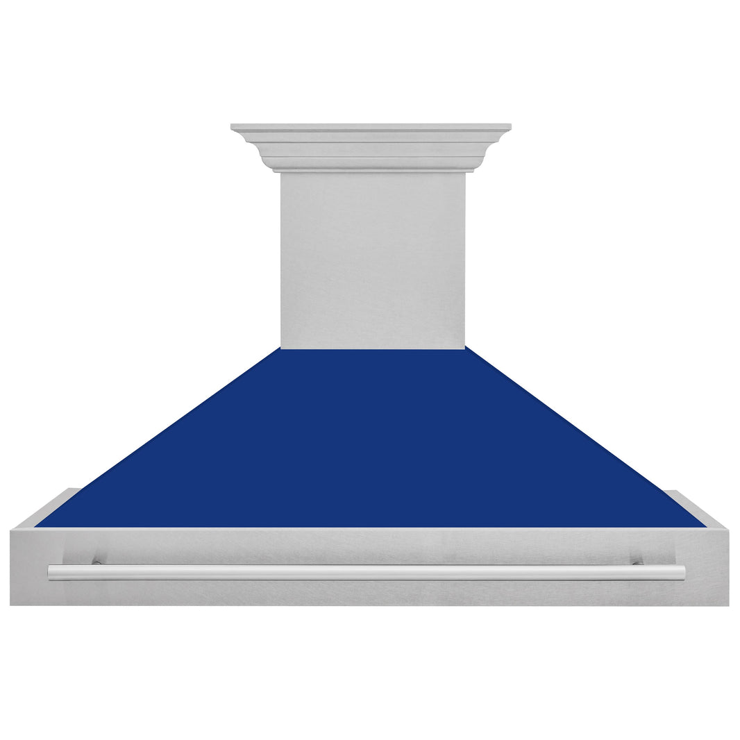 ZLINE 48-Inch Wall Mount Range Hood in DuraSnow Stainless with Blue Gloss Shell (8654SNX-BG-48)