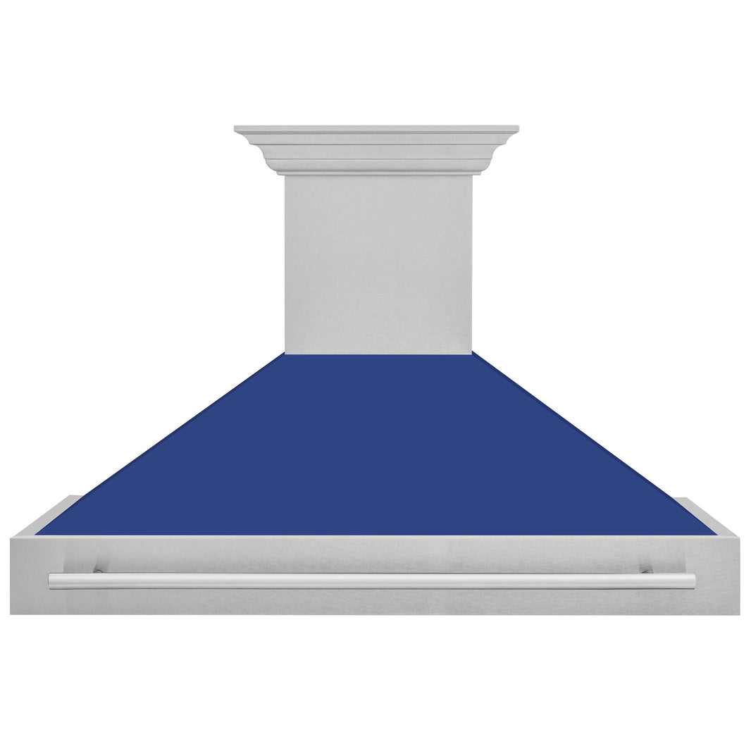 ZLINE 48-Inch Wall Mount Range Hood in DuraSnow Stainless with Blue Matte Shell (8654SNX-BM-48)