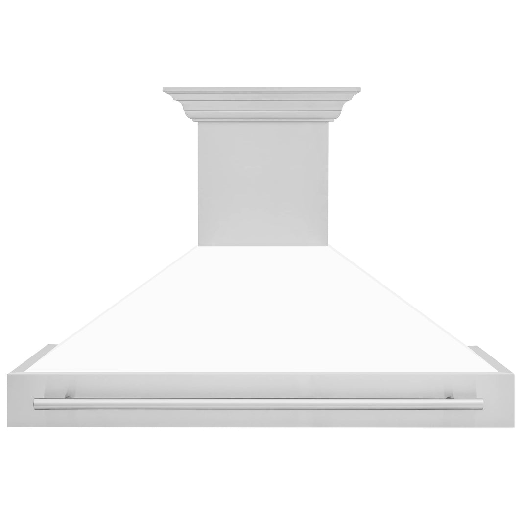 ZLINE 48-Inch Wall Mount Range Hood in Stainless Steel with White Matte Shell and Stainless Steel Handle (8654STX-WM-48)