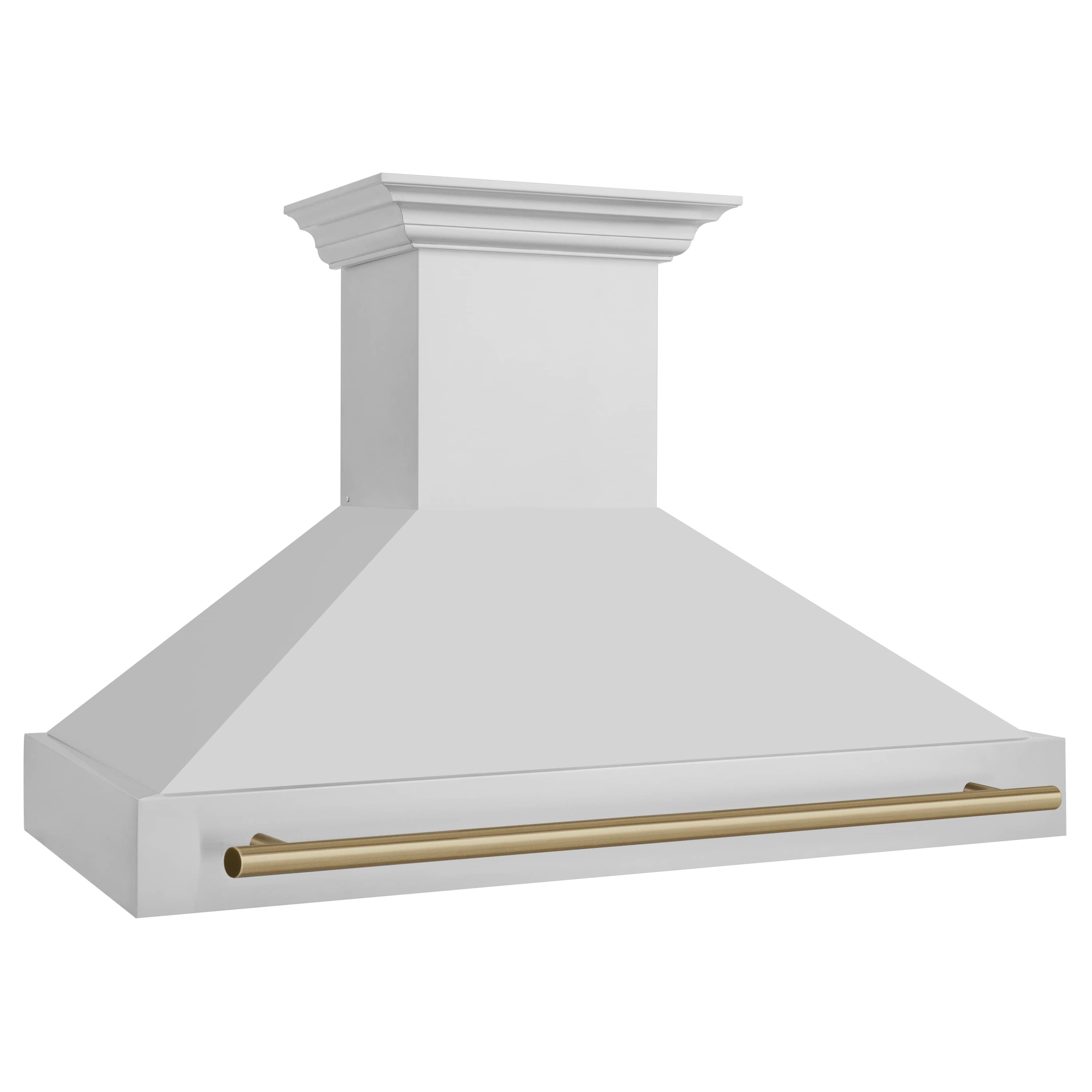 ZLINE 48-Inch Autograph Edition Wall Mount Range Hood in Stainless Steel with Champagne Bronze Handle (8654STZ-48-CB)