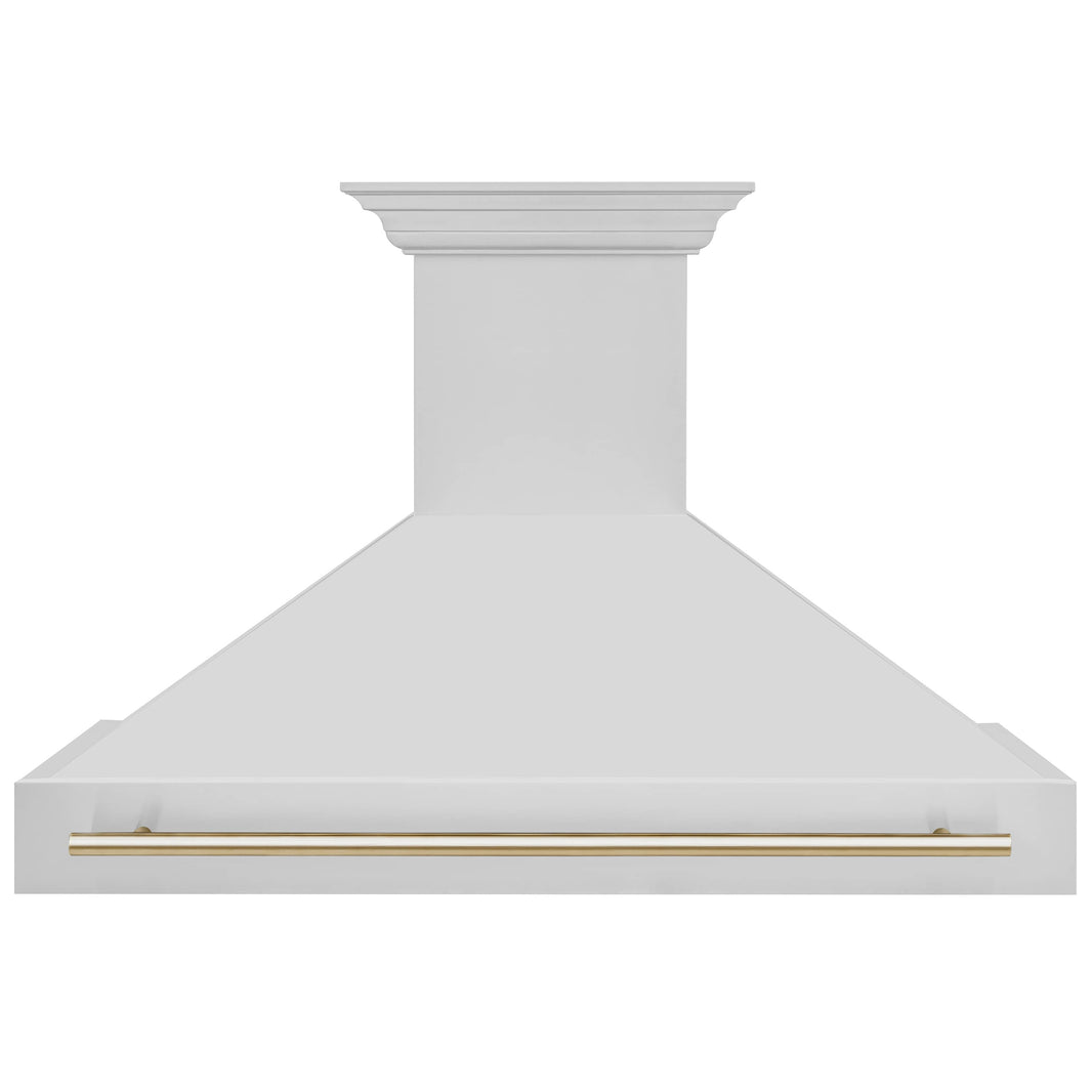 ZLINE 48-Inch Autograph Edition Wall Mount Range Hood in Stainless Steel with Gold Handle (8654STZ-48-G)