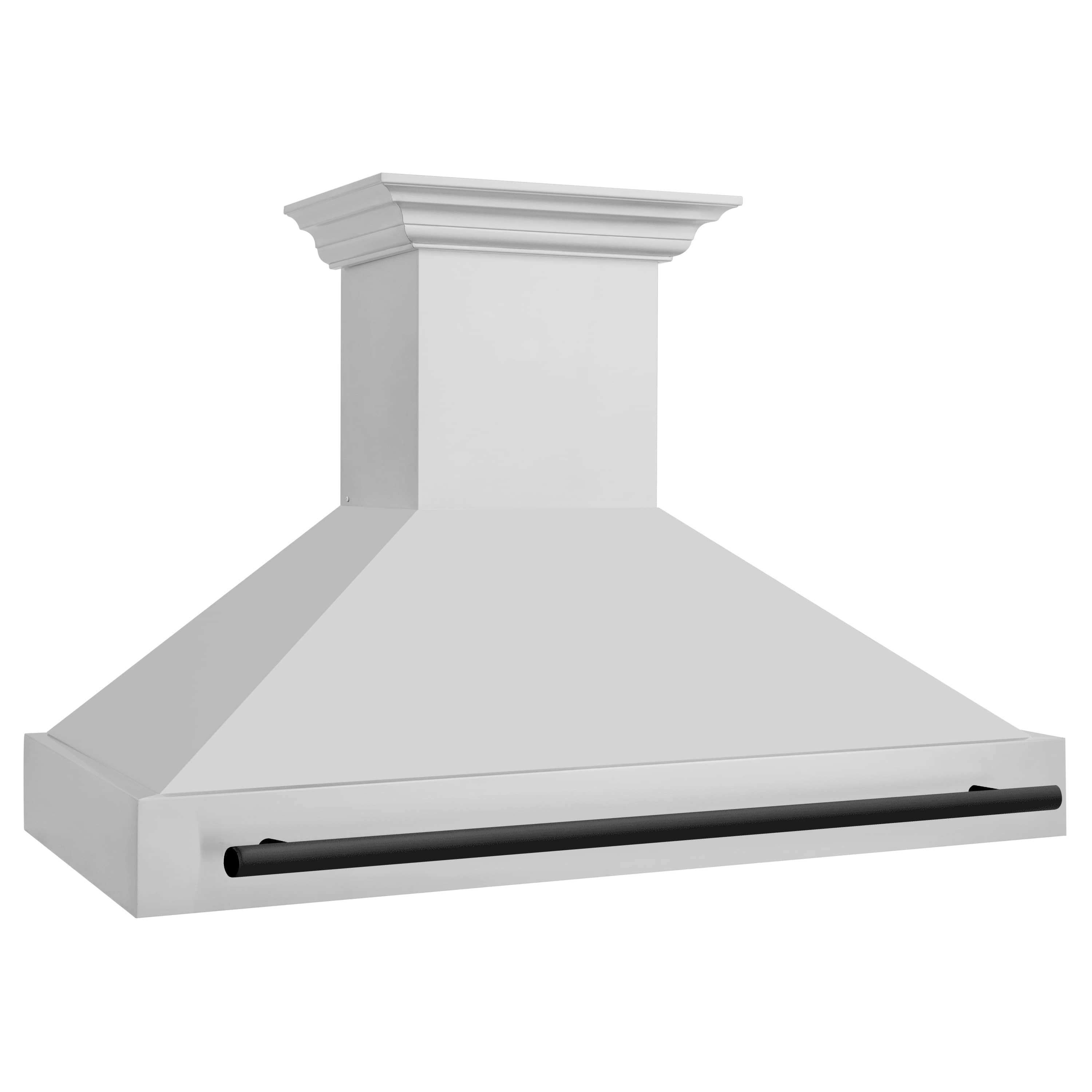 ZLINE 48-Inch Autograph Edition Wall Mount Range Hood in Stainless Steel with Matte Black Handle (8654STZ-48-MB)