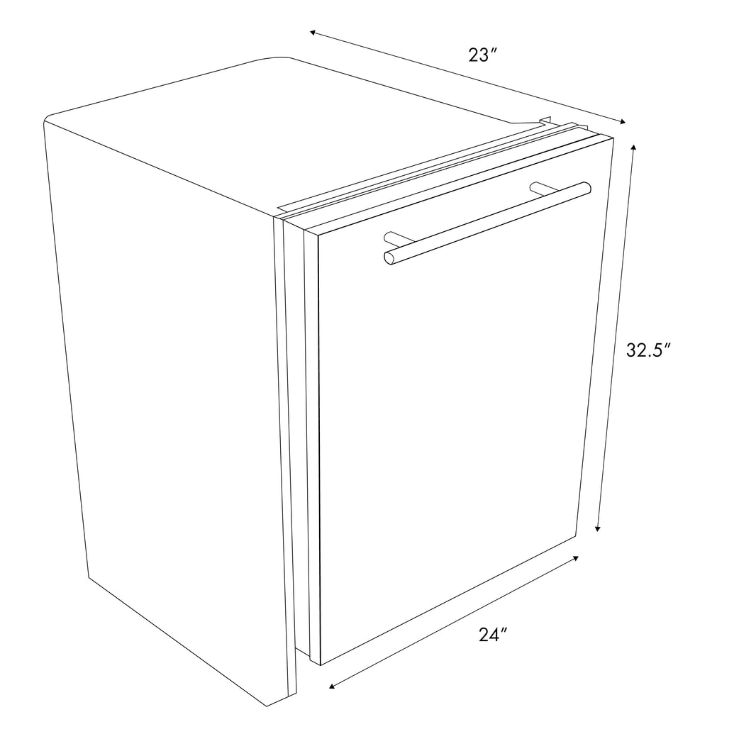 ZLINE 24-Inch Top Control Dishwasher with Stainless Steel Tub and Modern Style Handle in Black Stainless Steel (DW-BS-H-24)