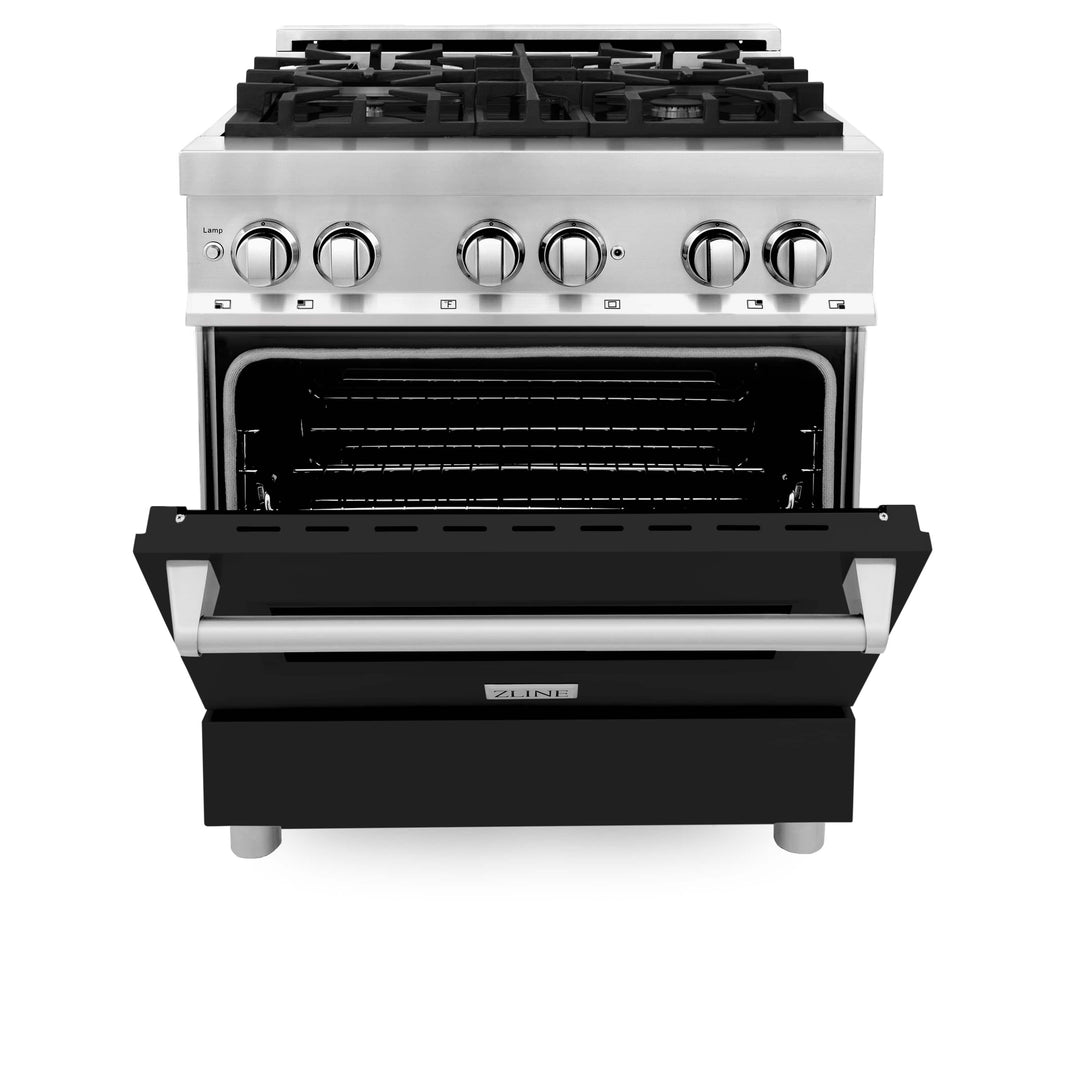 ZLINE 30-Inch Professional Dual Fuel Range with Black Matte Door (RA-BLM-30)