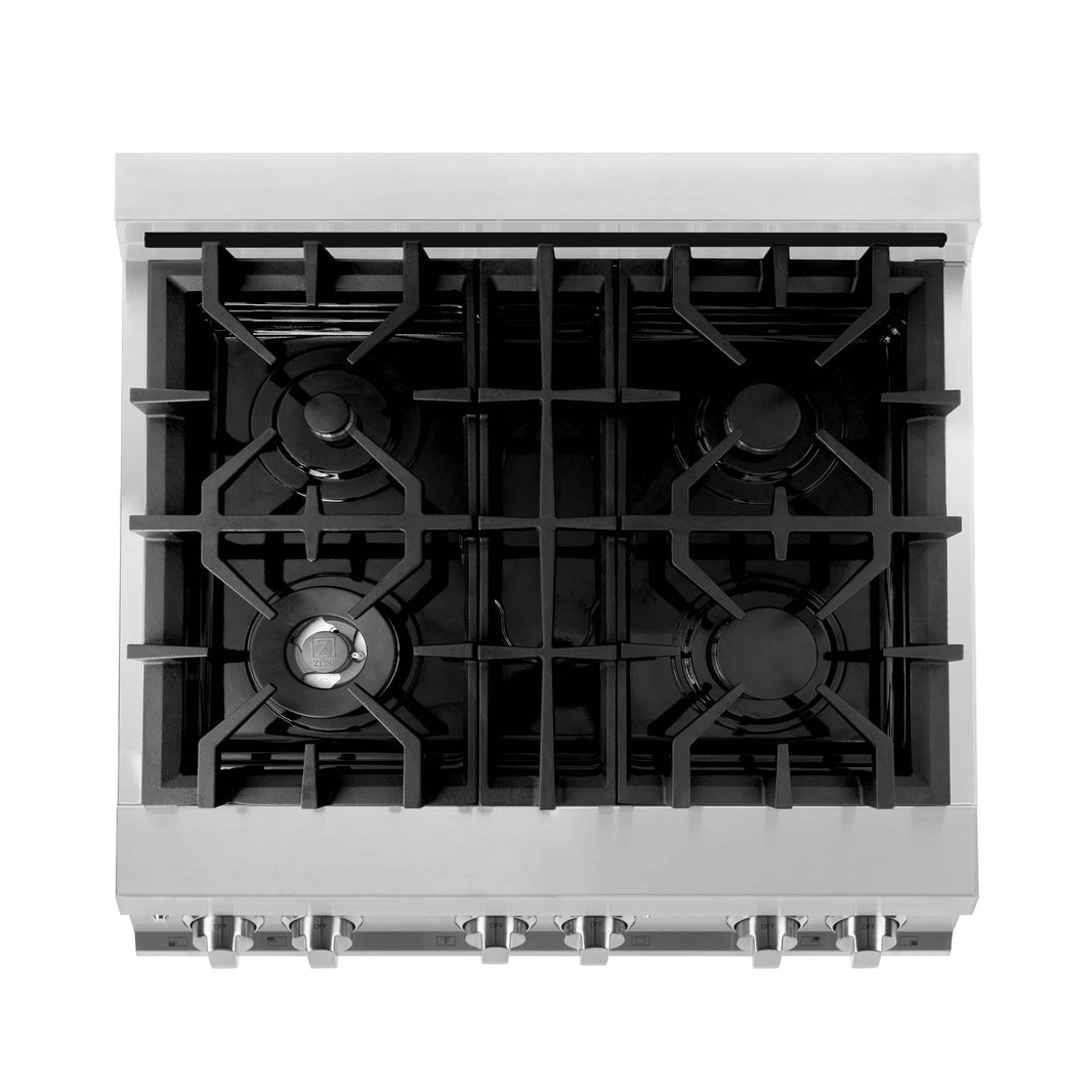 ZLINE 30-Inch Professional Dual Fuel Range with Black Matte Door (RA-BLM-30)