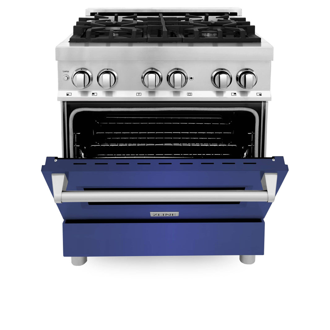 ZLINE 30-Inch Professional Dual Fuel Range with Blue Matte Door (RA-BM-30)