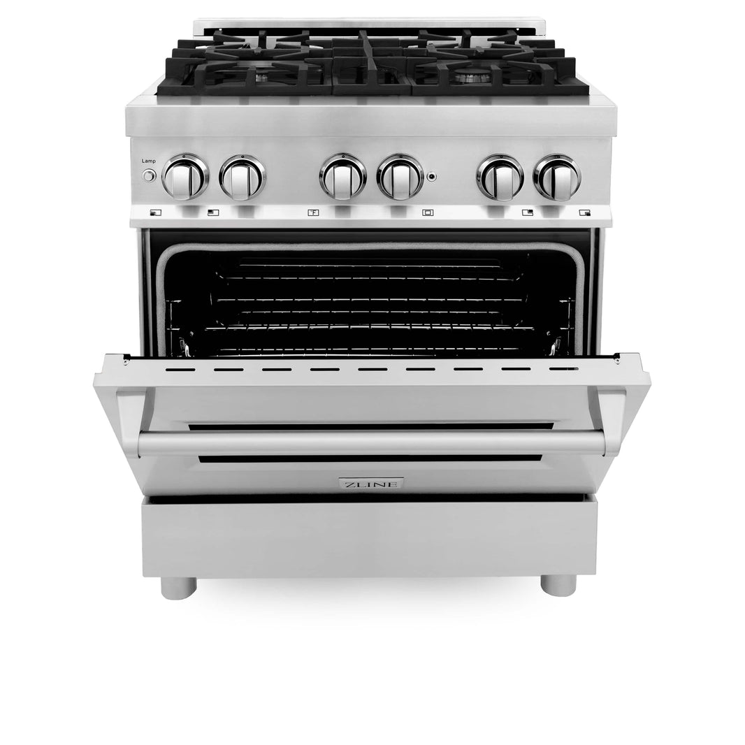 ZLINE 30-Inch Stainless Steel 4.0 cu.ft. 4 Gas Burner/Electric Oven Range (RA30)