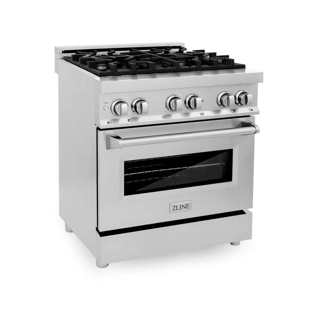 ZLINE 30-Inch Stainless Steel 4.0 cu.ft. 4 Gas Burner/Electric Oven Range (RA30)