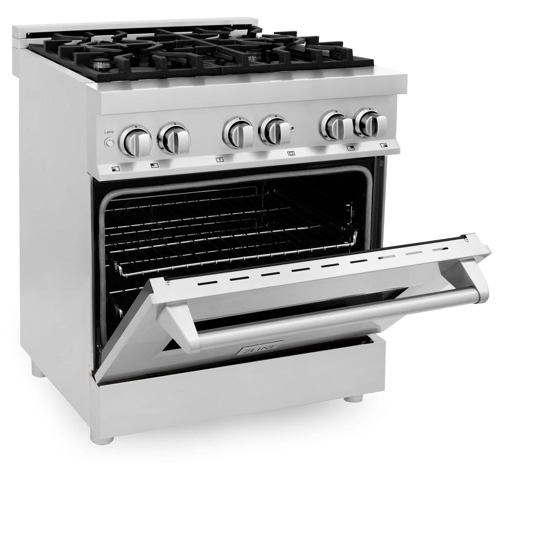 ZLINE 30-Inch Stainless Steel 4.0 cu.ft. 4 Gas Burner/Electric Oven Range (RA30)