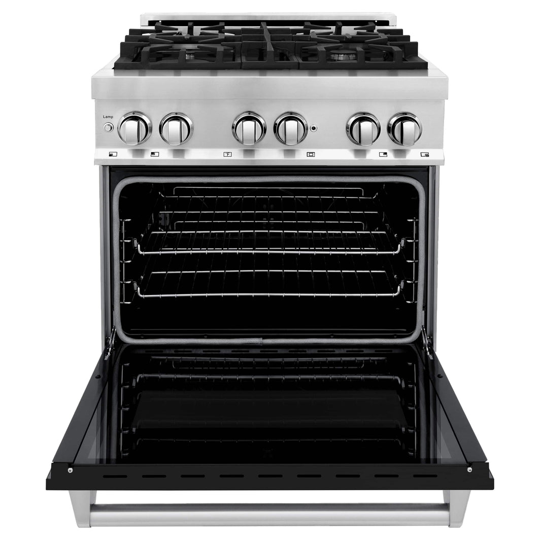 ZLINE 30-Inch Professional Dual Fuel Range with Black Matte Door (RA-BLM-30)