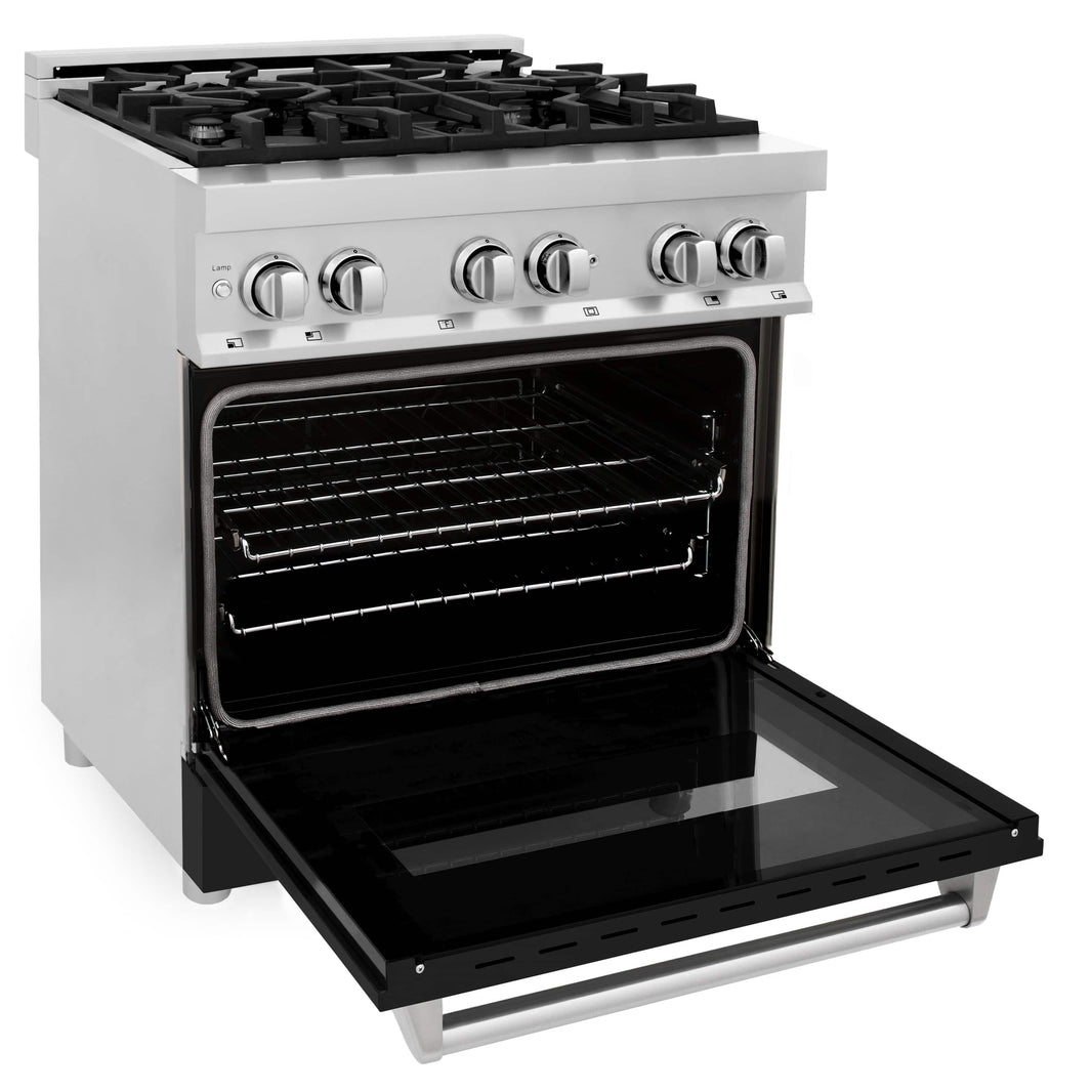 ZLINE 30-Inch Professional Dual Fuel Range with Black Matte Door (RA-BLM-30)