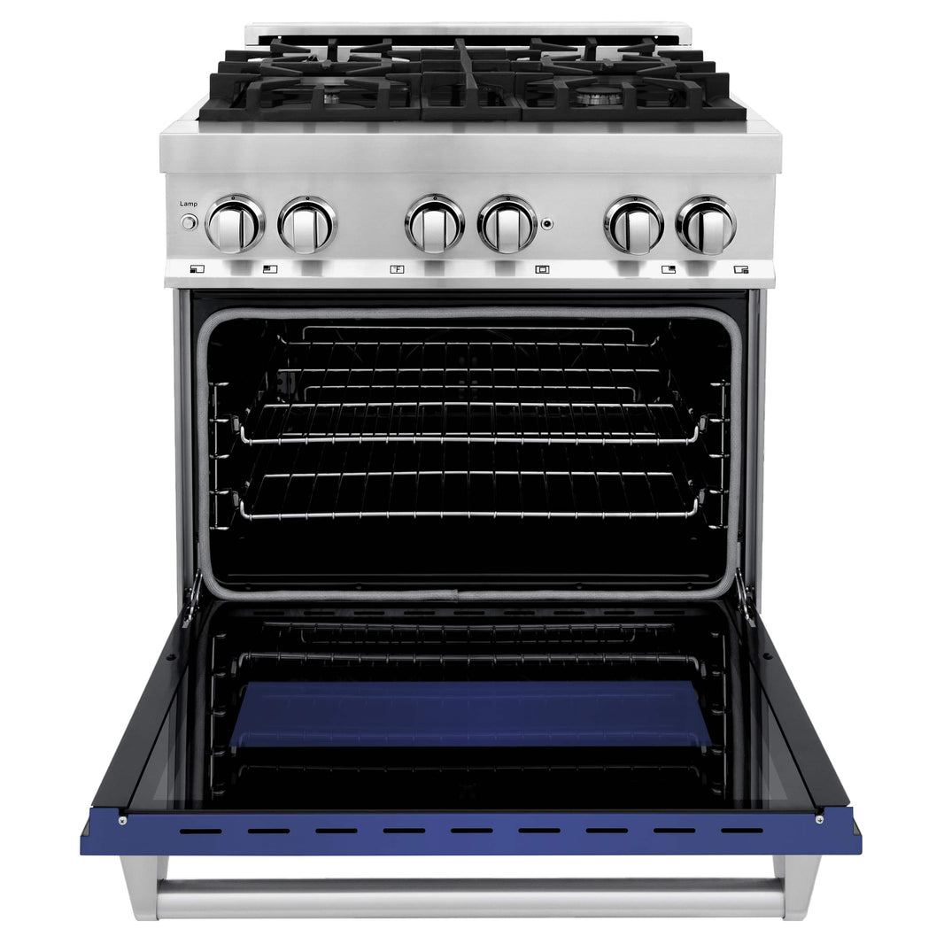 ZLINE 30-Inch Professional Dual Fuel Range with Blue Matte Door (RA-BM-30)