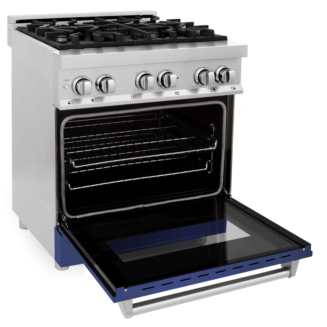 ZLINE 30-Inch Professional Dual Fuel Range with Blue Matte Door (RA-BM-30)